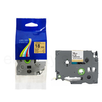 Taśma do Brother TZe-841 18mm 8m złota taśma czarny napis