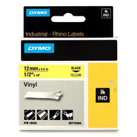 Taśma Dymo Rhino 18432 12mm 5,5m żółta WINYL