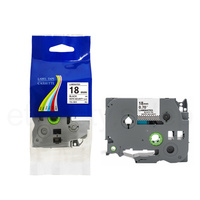 Taśma do Brother TZe-SE4 18mm 8m biała taśma czarny napis PLOMBOWA 