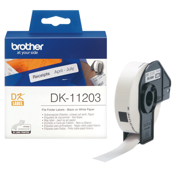 Etykiety Brother DK-11203 czarny nadruk na białym tle, 87mm x 17mm 300szt etykiet na rolce oryginalna