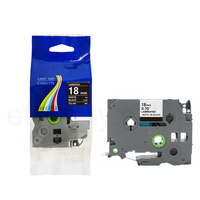 Taśma do Brother TZe-345 18mm 8m czarna taśma biały napis