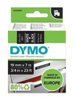 Taśma Dymo D1 45811 19mm 7m czarna taśma biały napis S0720910 oryginalna